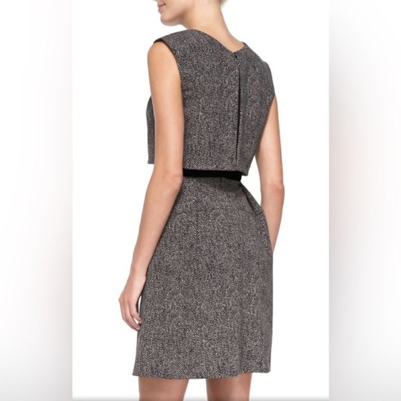 Rebecca Taylor Techy Herringbone Double-Layer Dress Size 0 - Picture 2 of 11